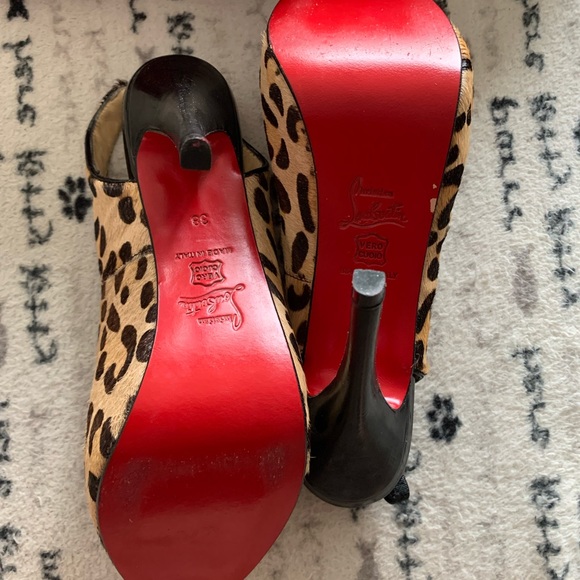 Red Bottom pony hair open toe shoes ** Not Authentic ** size 38 - Picture 6 of 11